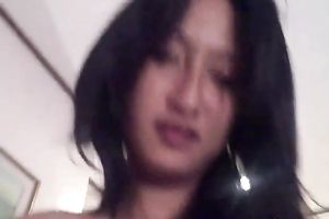 Trashy Asian playgirl with dark hair gives head and copulates her paramour on top