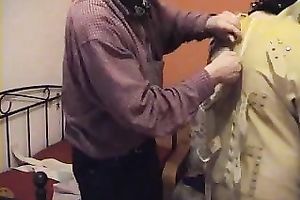 I aid my dirty slut wife to put a latex straitjacket on and tie her up