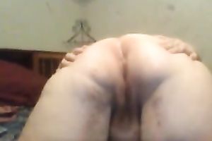 Fat slutty wife shows her pimpled ass and large pointer sisters for the web camera