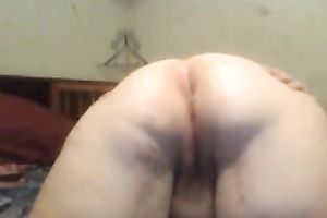 Fat slutty wife shows her pimpled ass and large pointer sisters for the web camera