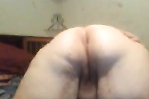 Fat slutty wife shows her pimpled ass and large pointer sisters for the web camera