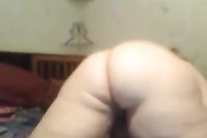 Fat slutty wife shows her pimpled ass and large pointer sisters for the web camera