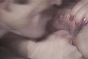Seductive blond in gorgeous white underware receives her bawdy cleft licked