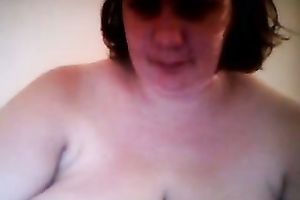 Fat bitch spreads her wazoo cheeks apart to show her love holes