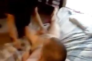 My whorish husekeeper blowing some other stud that babe met on website