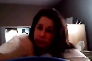 White brunette hair big beautiful woman white lady is greedily blowing my knob on my daybed