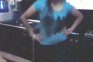 Amateur exotic slut shows her in nature's garb body after dancing indoors
