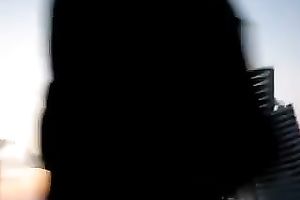 Hot dark brown housewife on the beach was dancing nasty on web camera