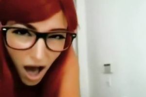 Redhead skank gives a footjob and receives her vagina pounded deep