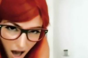 Redhead skank gives a footjob and receives her vagina pounded deep