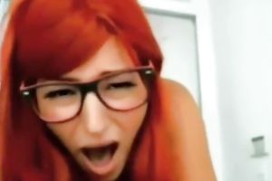 Redhead skank gives a footjob and receives her vagina pounded deep