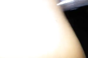 Shaved brown bawdy cleft is creaming up from big O on livecam