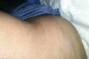 Shaved brown bawdy cleft is creaming up from big O on livecam