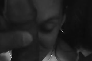 My sweet brunette hair wife gets her 1st facial jizz flow