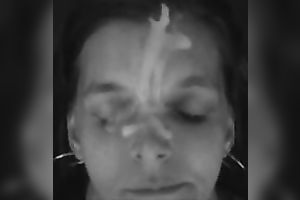 My sweet brunette hair wife gets her 1st facial jizz flow