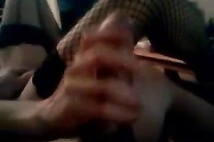 My hawt GF wearing nylons favours me with a cook jerking indoors