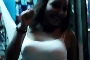 My playful and flirty GF with precious meatballs just can't live without dancing on camera