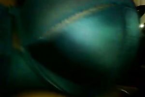 My breasty ebon wife shows her jugs and lets me rub 'em