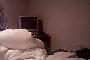 Voyeur movie scene with my chunky GF getting clothed in the bedroom