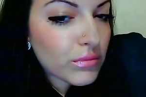 Erotic cam solo with hawt dark brown smokin' a cigarette