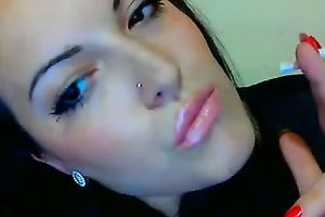 Erotic cam solo with hawt dark brown smokin' a cigarette