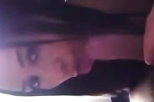 Oriental wench is engulfing my curved dick with all the excitement that babe has