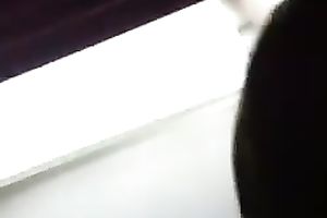 Oriental wench is engulfing my curved dick with all the excitement that babe has