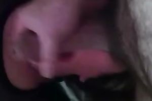 First facial and cum eating that my Married slut performs on web camera