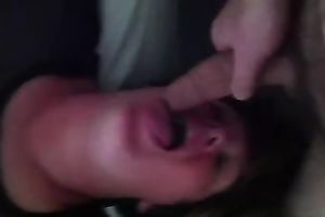 First facial and cum eating that my Married slut performs on web camera