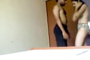 Dissolute Indian college wife with large ass is going to fuck her guy