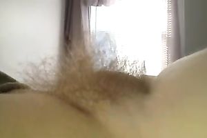 My corpulent wifey lets me play with her shaggy vag and large milk sacks