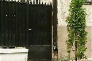 Cock-hungry dark brown acquires sandwiched in retro group sex scene