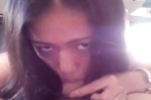 Chinese nympho with charming eyes gives her paramour a fine oral pleasure