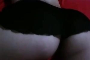 My GF wearing strap teases me with her terrific ass