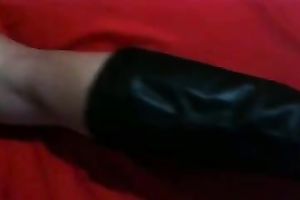 My GF wearing strap teases me with her terrific ass