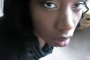 Horny chap cums on glamorous and hot dark babe's face