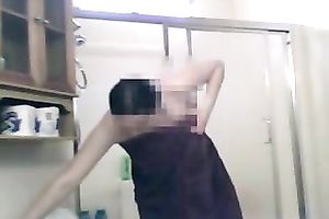 My overweight dark-haired GF allowed me to film her stripping