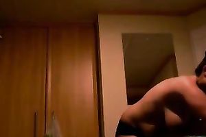 This is my chubby and breasty piece of pleasure on hidden webcam movie scene