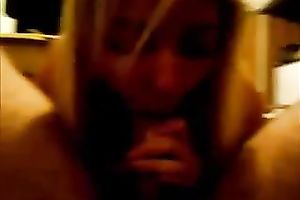 My sexually excited golden-haired paramour sucks my weenie remarcably well in POV video