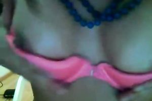 Horny and hot latin chick with priceless body shows her sexy love melons