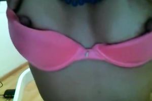 Horny and hot latin chick with priceless body shows her sexy love melons
