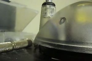Girlfriend's twat filmed closeup from behind after shaving