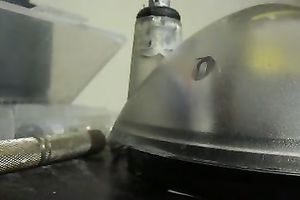 Girlfriend's twat filmed closeup from behind after shaving