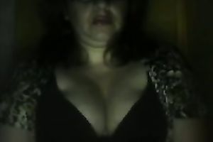Exposing my large natural tits for the web camera and kneading 'em