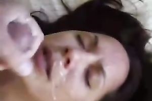 Sinfully hawt Latina hottie sucks my schlong until she acquires a facial