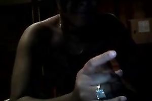 My ebon GF with sparkling eyes is giving me an incredible oral-sex