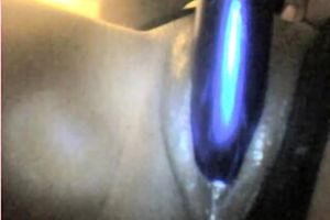 My stunning ebony hottie diddles her puffy dark creamy twat with vibrator