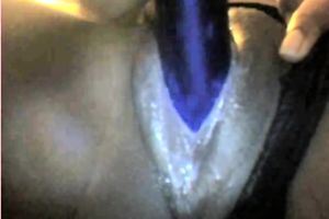 My stunning ebony hottie diddles her puffy dark creamy twat with vibrator