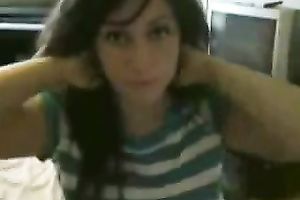 Busty Indian babe is dancing seductively for me in front of a webcam