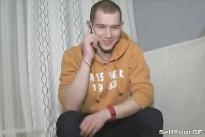 Dark-haired skank gets her soaked cum-hole screwed in missionary position